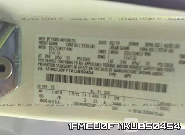 1FMCU0F71KUB50454 фото 10