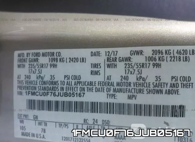 1FMCU0F76JUB05167 фото 10