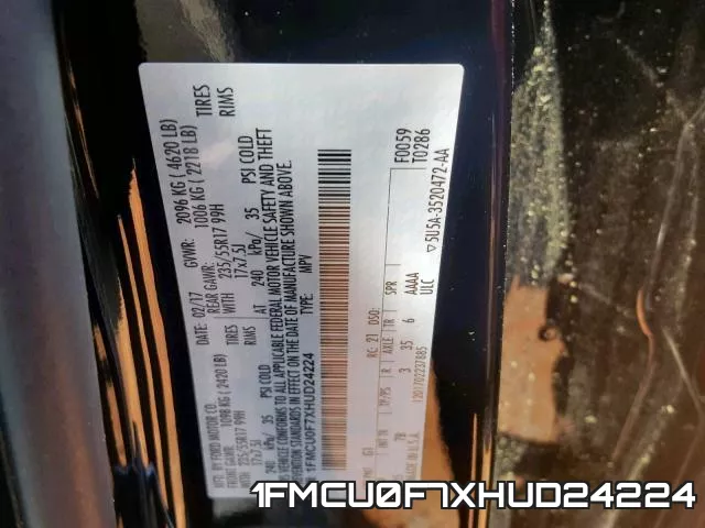 1FMCU0F7XHUD24224 фото 2