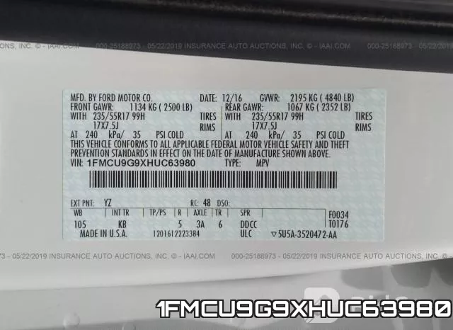 1FMCU9G9XHUC63980 фото 10