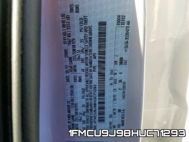 1FMCU9J98HUC71293 фото 2