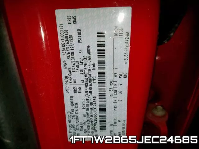 1FT7W2B65JEC24685 фото 2