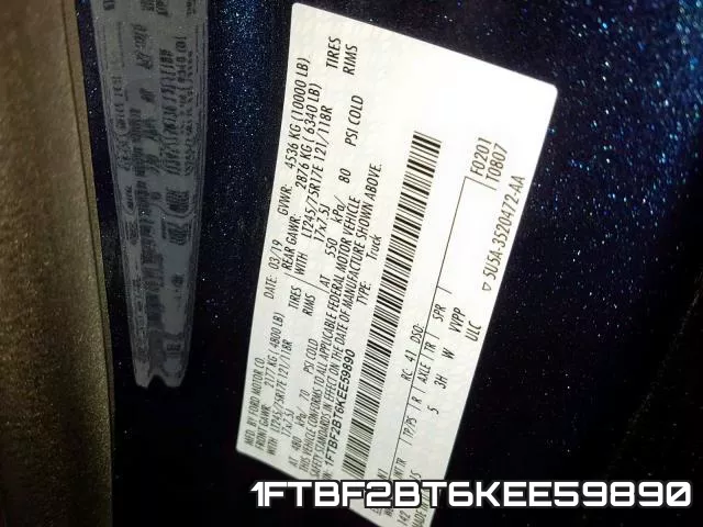 1FTBF2BT6KEE59890 фото 2