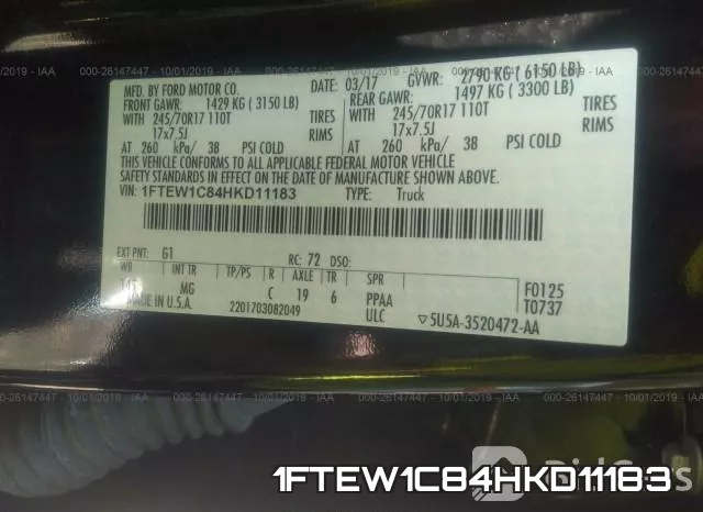 1FTEW1C84HKD11183 фото 10
