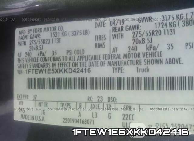 1FTEW1E5XKKD42416 фото 10