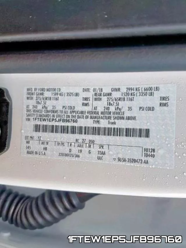1FTEW1EP5JFB96760 фото 2
