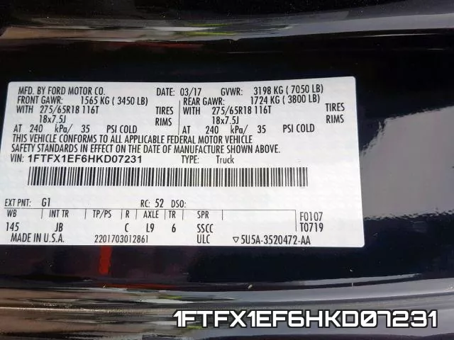 1FTFX1EF6HKD07231 фото 2
