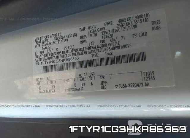 1FTYR1CG3HKA86363 фото 10