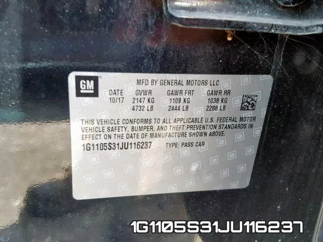 1G1105S31JU116237 фото 2