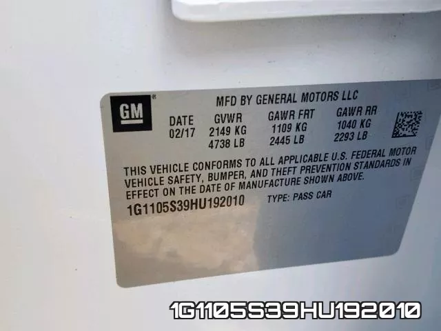 1G1105S39HU192010 фото 2