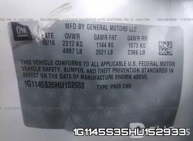 1G1145S35HU152933 фото 9