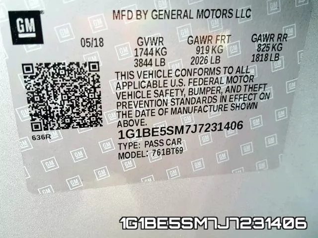 1G1BE5SM7J7231406 фото 2