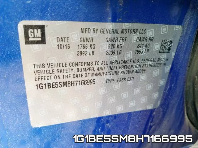 1G1BE5SM8H7166995 фото 2
