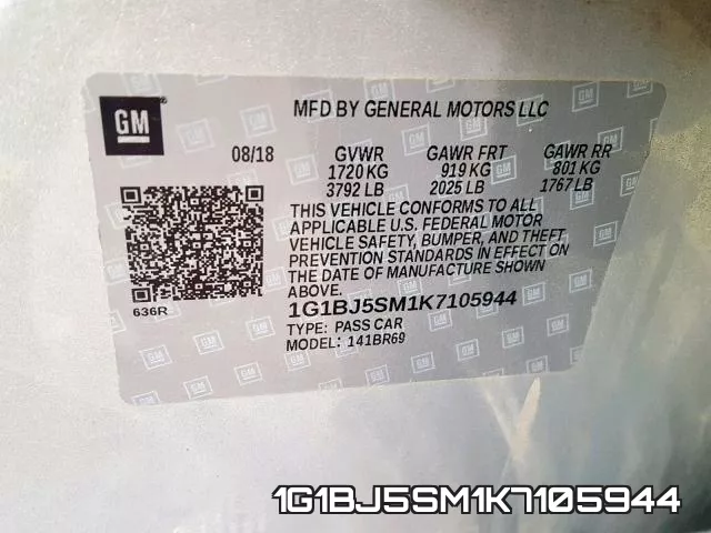 1G1BJ5SM1K7105944 фото 2