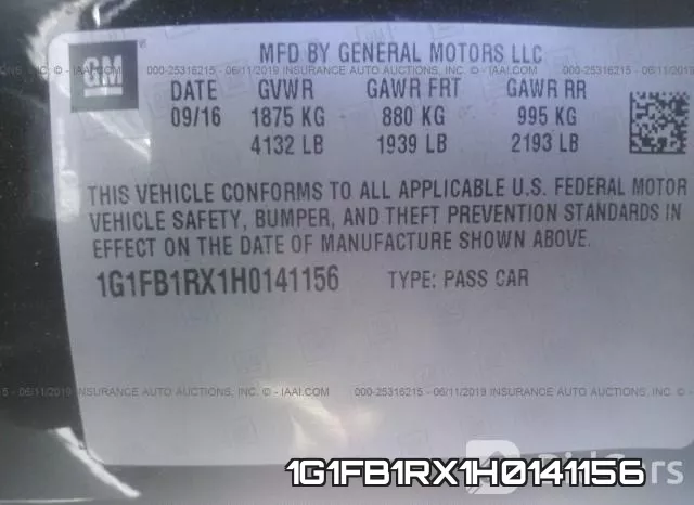 1G1FB1RX1H0141156 фото 10