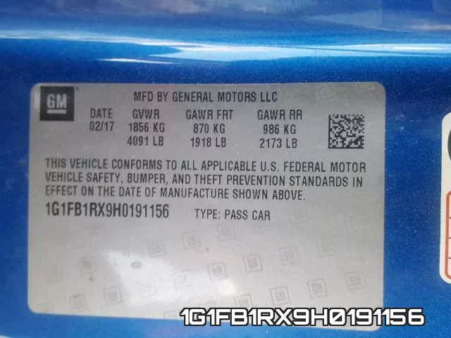 1G1FB1RX9H0191156 фото 2