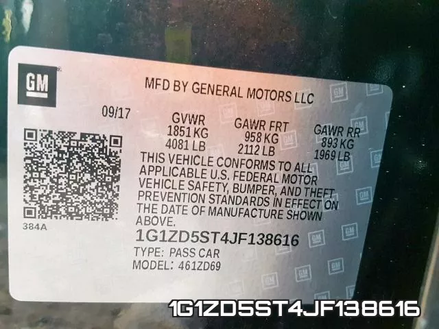 1G1ZD5ST4JF138616 фото 2