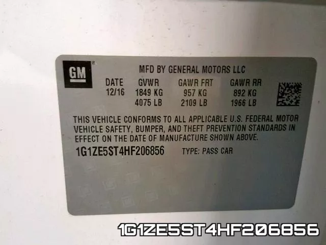 1G1ZE5ST4HF206856 фото 2