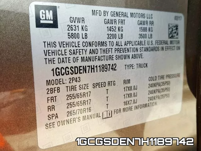1GCGSDEN7H1189742 фото 2