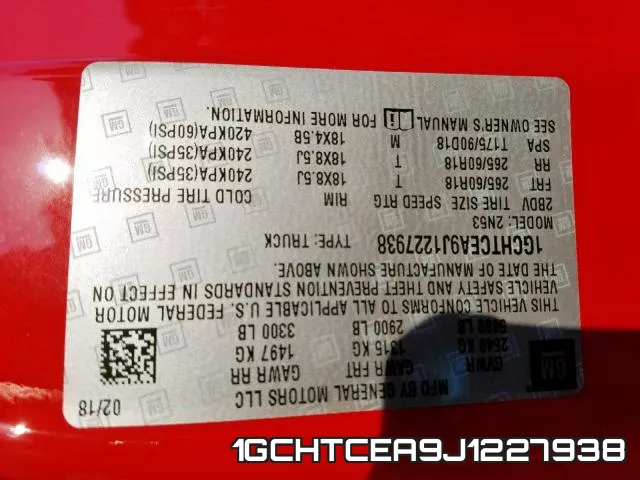 1GCHTCEA9J1227938 фото 2
