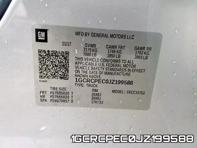 1GCRCPEC0JZ199588 фото 2