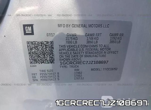 1GCRCREC7JZ108697 фото 8