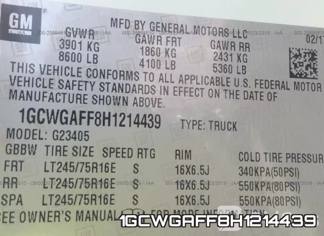 1GCWGAFF8H1214439 фото 9