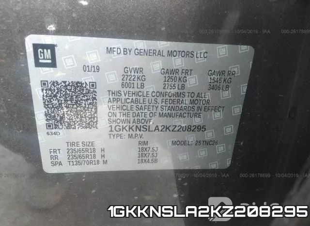 1GKKNSLA2KZ208295 фото 10