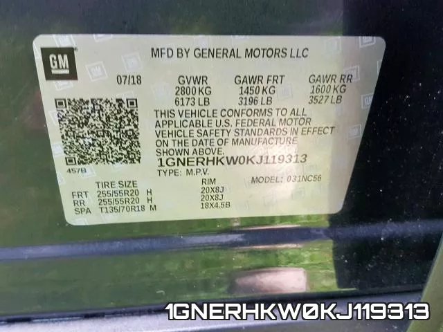 1GNERHKW0KJ119313 фото 2