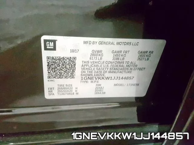 1GNEVKKW1JJ144857 фото 2