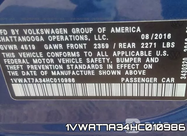 1VWAT7A34HC010986 фото 10