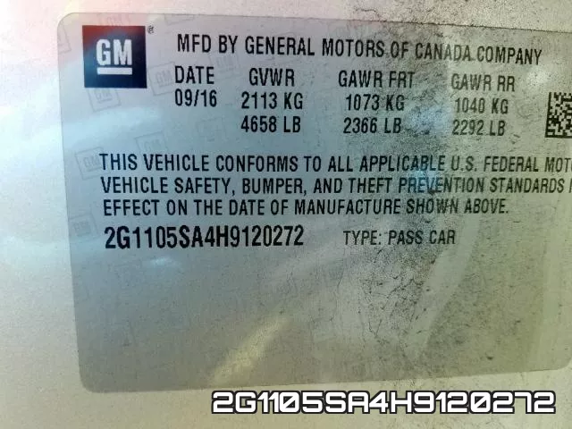 2G1105SA4H9120272 фото 2