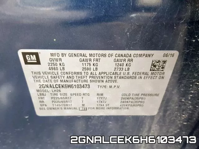 2GNALCEK6H6103473 фото 2