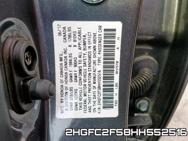 2HGFC2F58HH552516 фото 2