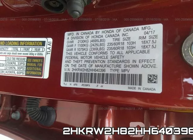 2HKRW2H82HH640396 фото 10