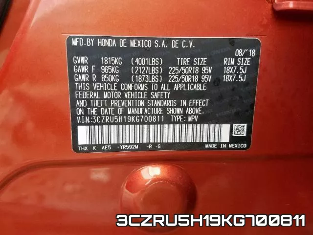 3CZRU5H19KG700811 фото 2