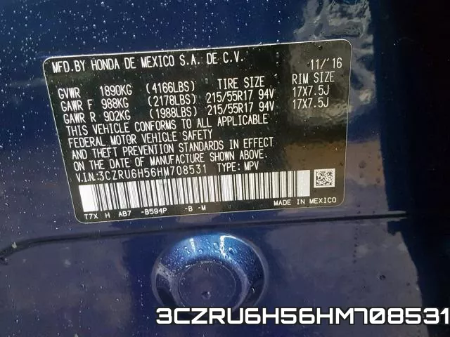 3CZRU6H56HM708531 фото 2