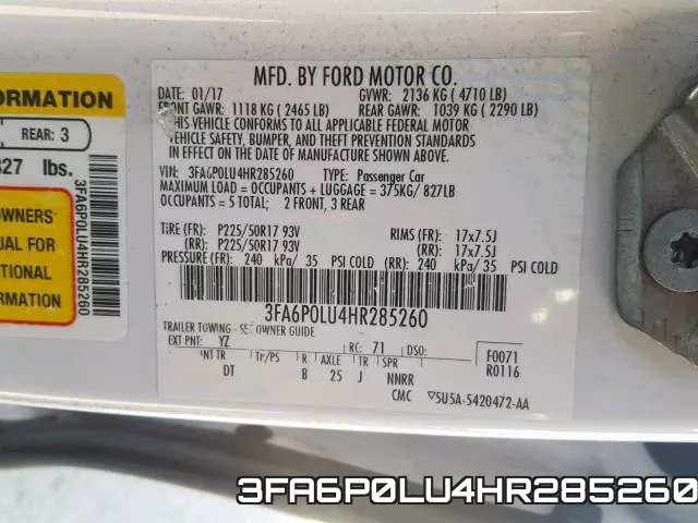 3FA6P0LU4HR285260 фото 2