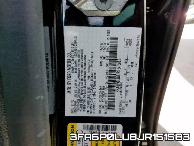 3FA6P0LU8JR151583 фото 2