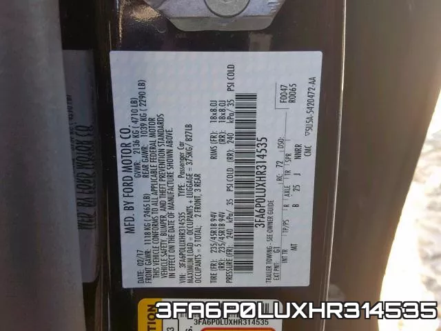 3FA6P0LUXHR314535 фото 2