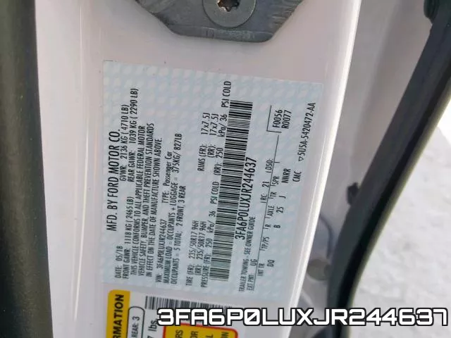 3FA6P0LUXJR244637 фото 2