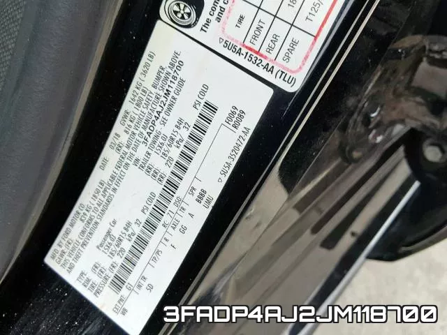 3FADP4AJ2JM118700 фото 2