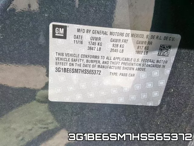 3G1BE6SM7HS565372 фото 2