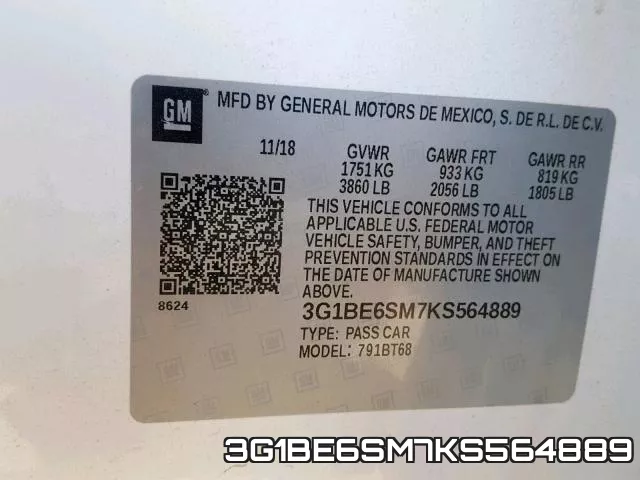 3G1BE6SM7KS564889 фото 2