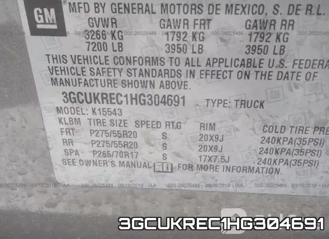3GCUKREC1HG304691 фото 10