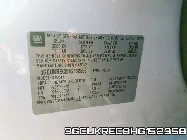 3GCUKREC8HG152358 фото 2