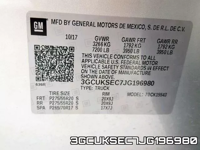 3GCUKSEC7JG196980 фото 2