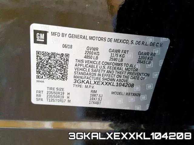 3GKALXEXXKL104208 фото 2