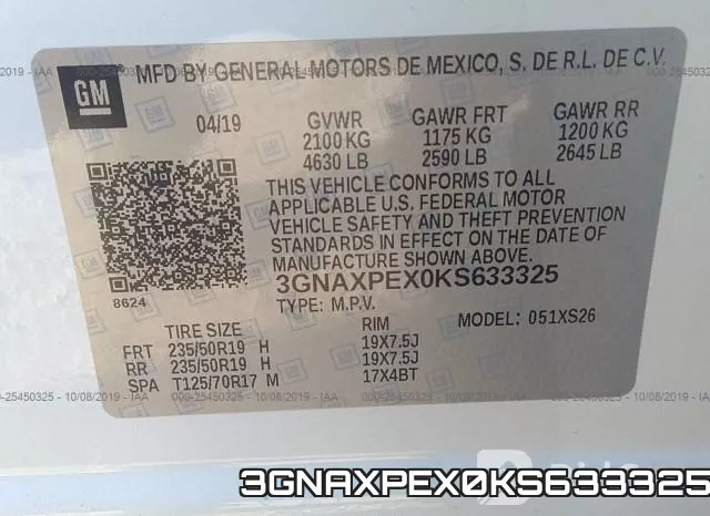 3GNAXPEX0KS633325 фото 10