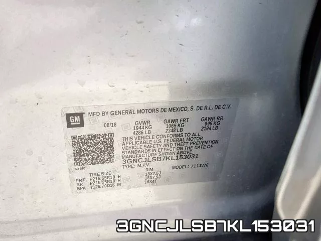 3GNCJLSB7KL153031 фото 2